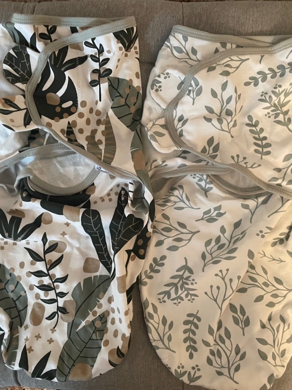 Yoofoss Botanical Leaf Adjustable Baby Swaddle Wrap 2-Pack 0-3M